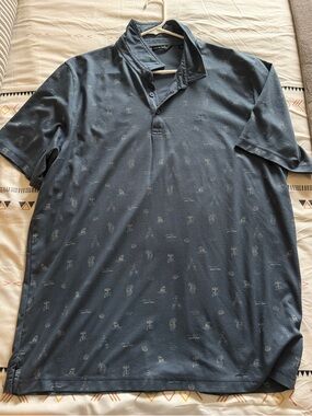 Travis Mathew Slate Blue Short-Sleeve Polo with